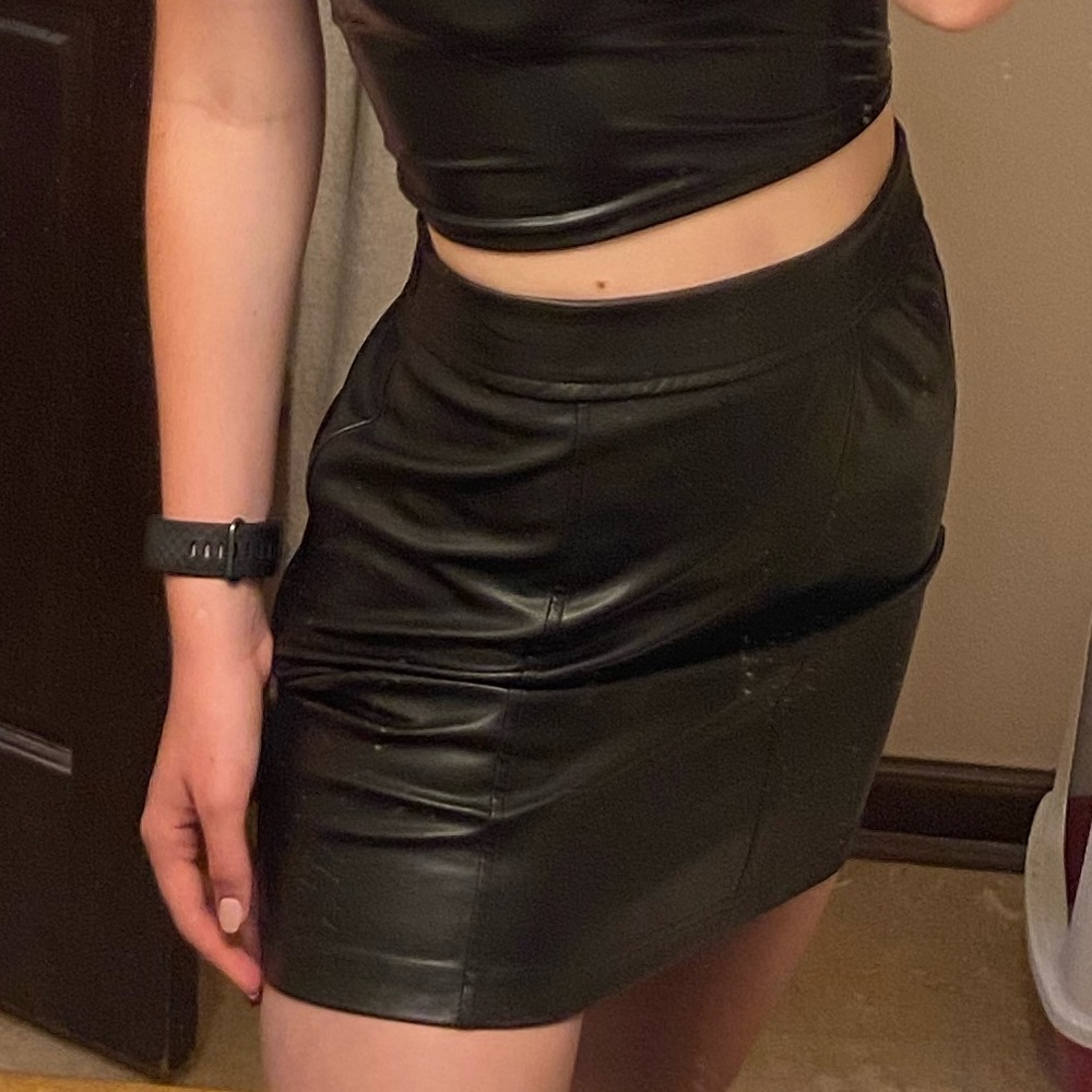 Garage Leather Mini Skirt